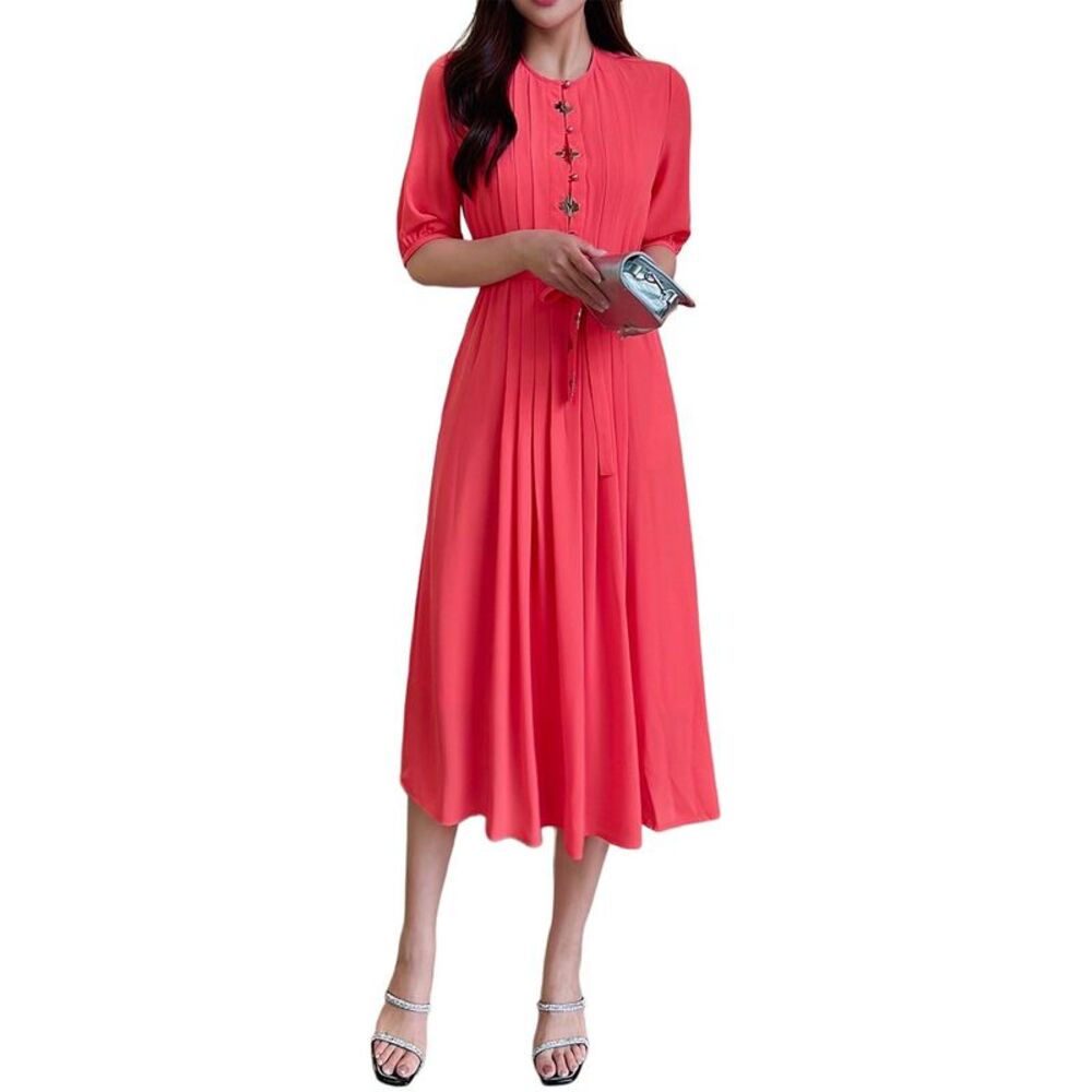 Burryco Womens  Short Sleeve Midi Dress